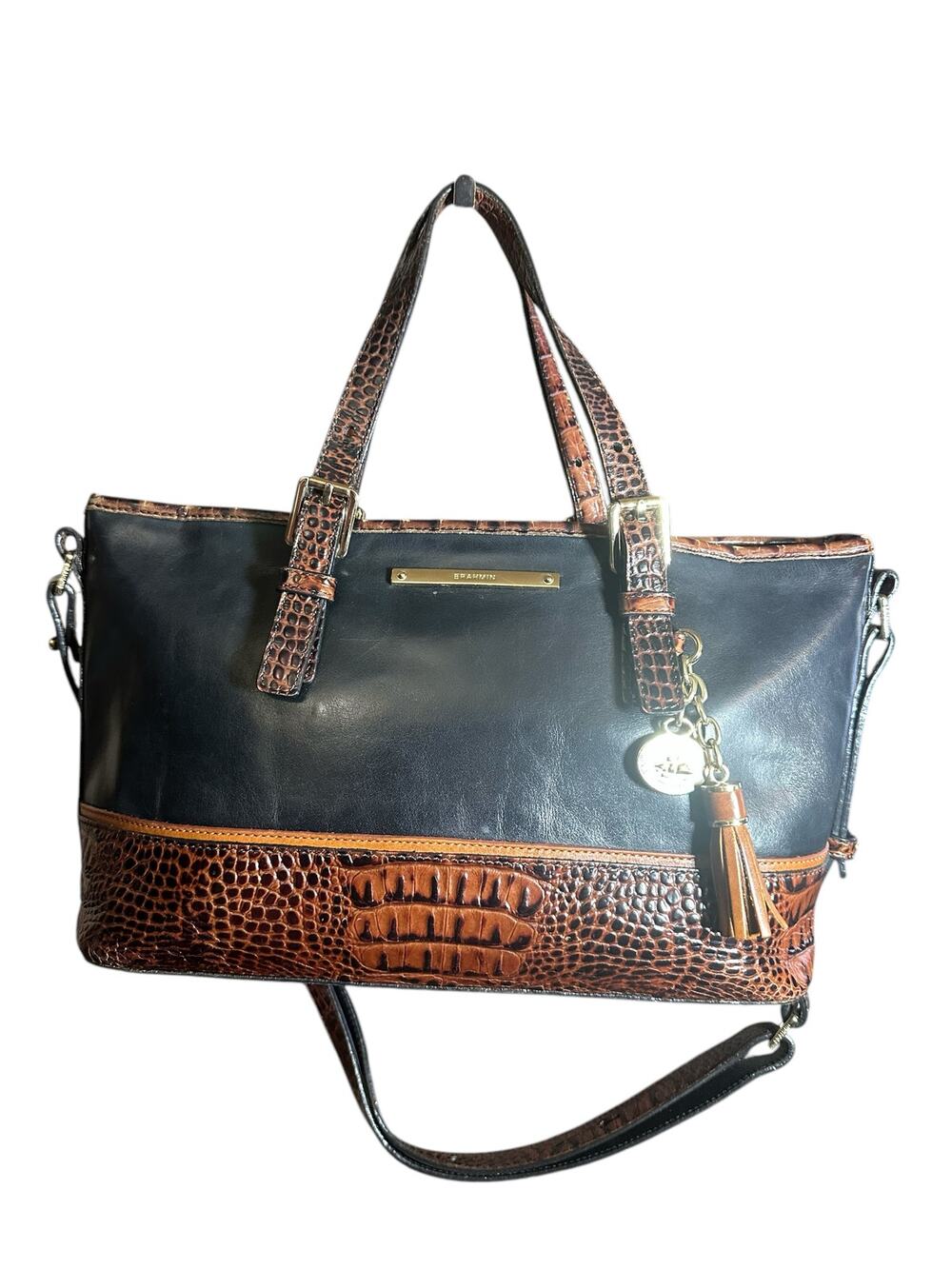 Brahmin Mini Asher pecan Melbourne
Croc Embossed black Leather
Satchel crossbody